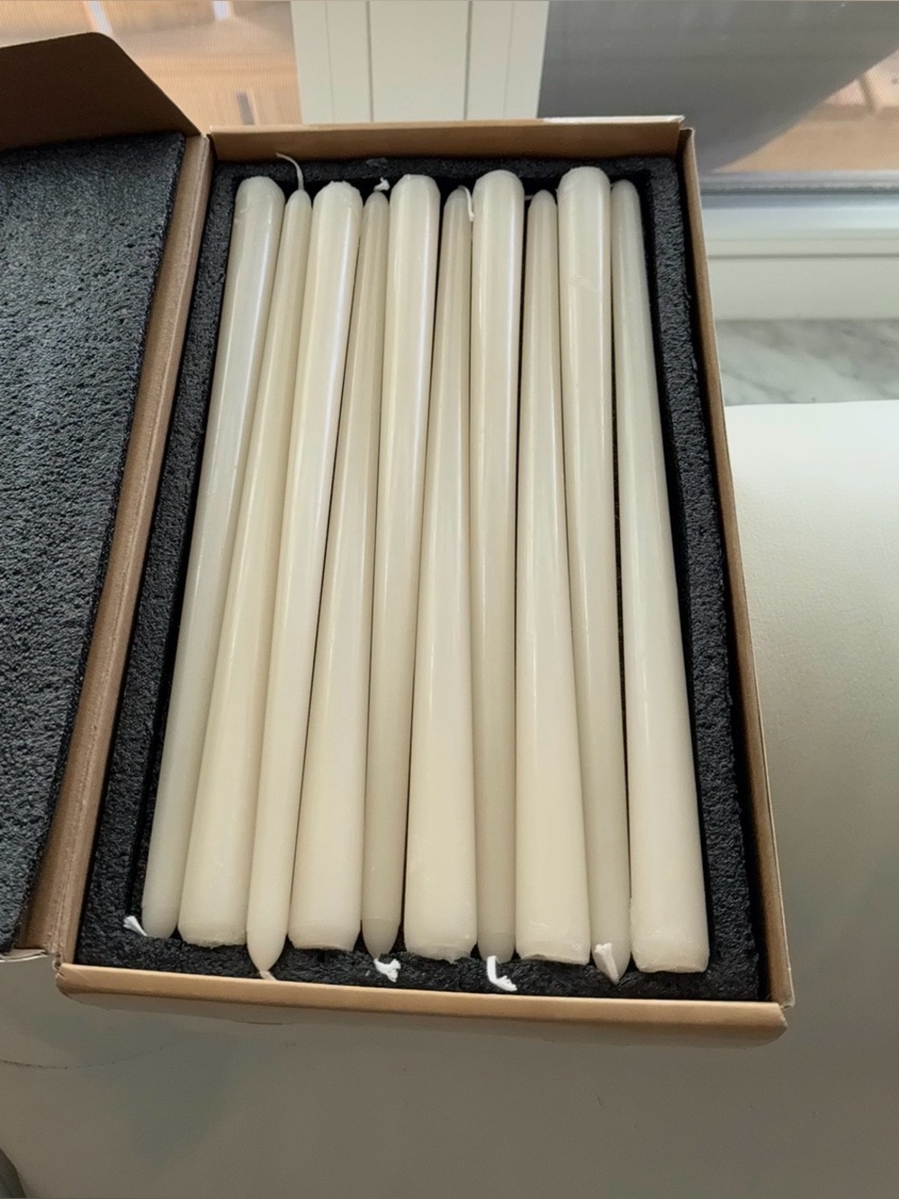Ivory Taper Dinner Candles - Set of 20
